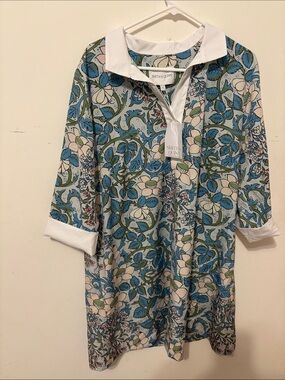 Smith & Quinn Blue Floral Collared Dress